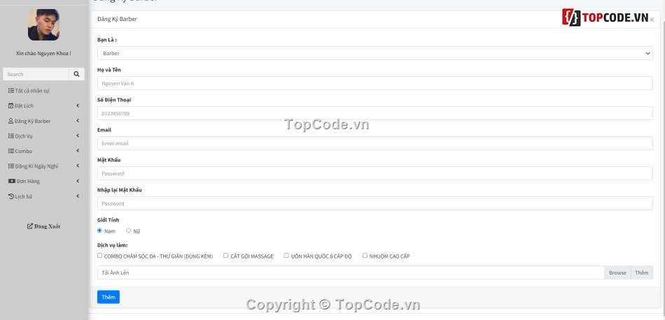 Đồ án Đặt Lịch Cắt Tóc,Đặt Lịch Cắt Tóc Bằng Laravel 9x,code đặt lịch cắt tóc Laravel 9x